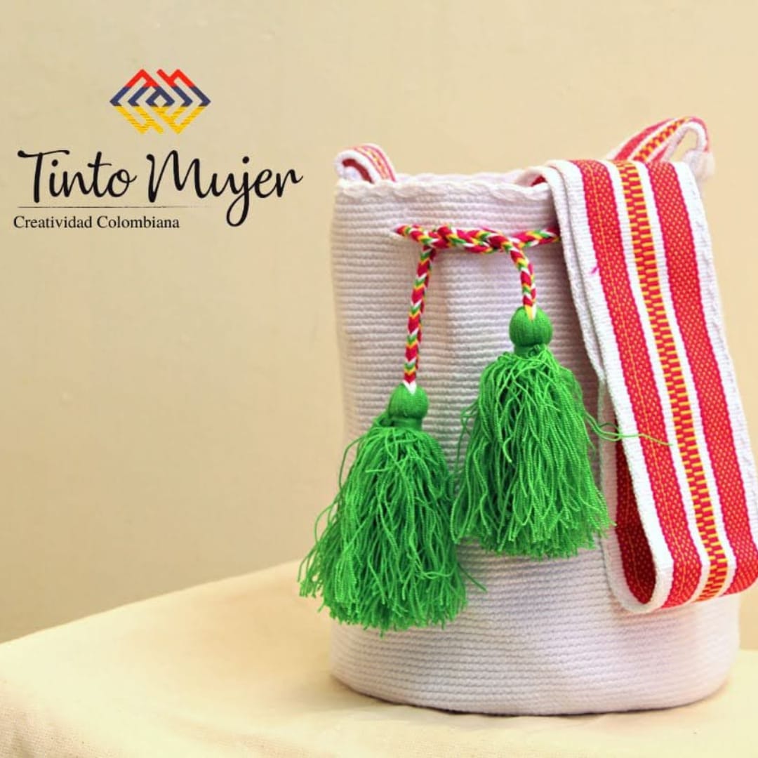 Mochila Wayuu - Blanco Vibrante